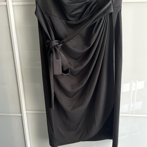 Amazon Liyinxi Retro 1950s Cap Sleeve Knee-Length Sheath Slim Midi Black dress s - Picture 10 of 11